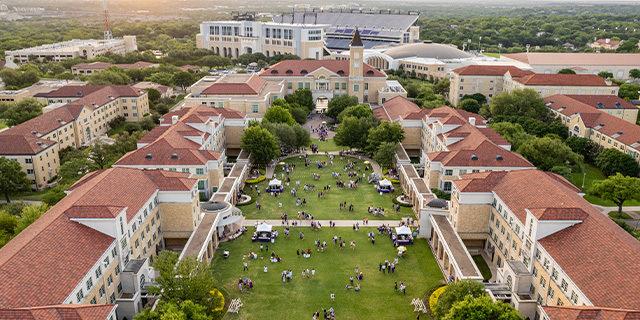 Aerial view of Campus Commons